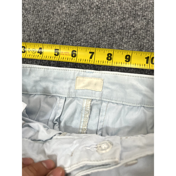 Mother Womens The Shaker Prep Fray Pants 27 Striped Ankle Killing Time Blue/Red - Picture 4 of 16